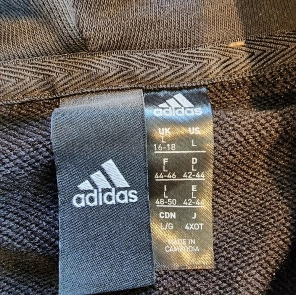 Adidas Black Front Zipper Hoodie Size‎ Large (16-18)